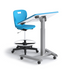 Blue Nesting Flip Sit Stand desk paired with an Explorer gas-lift chair