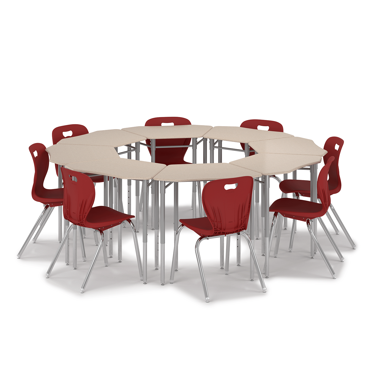 Oct Desk group of eight with Explorer chairs