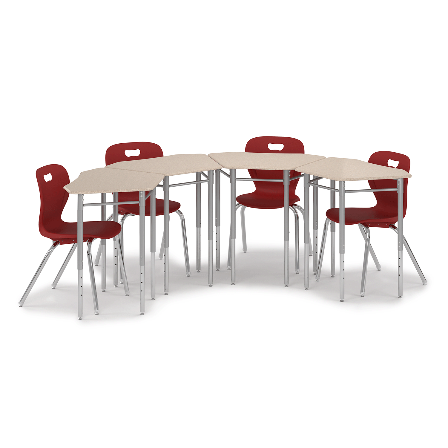 Oct Desk group of four with Explorer chairs