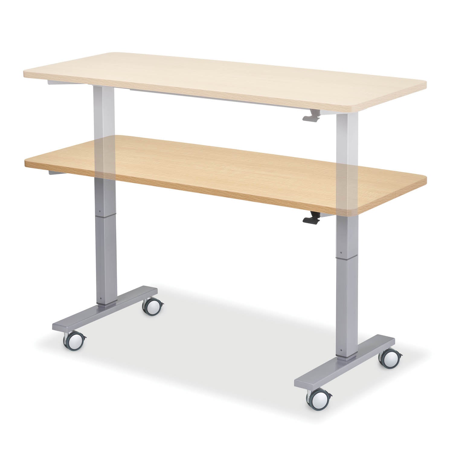 Pneumatic teacher desk, height-adjustment movement