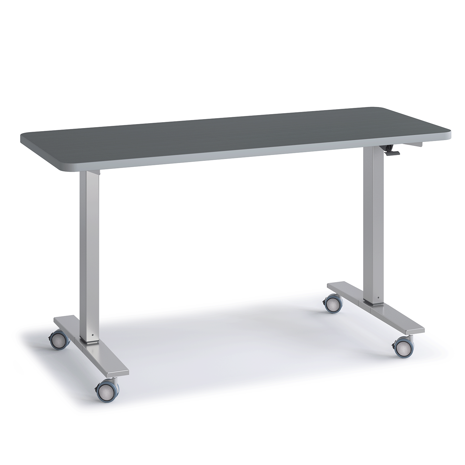 Gray Pneumatic teacher desk with metallic frame
