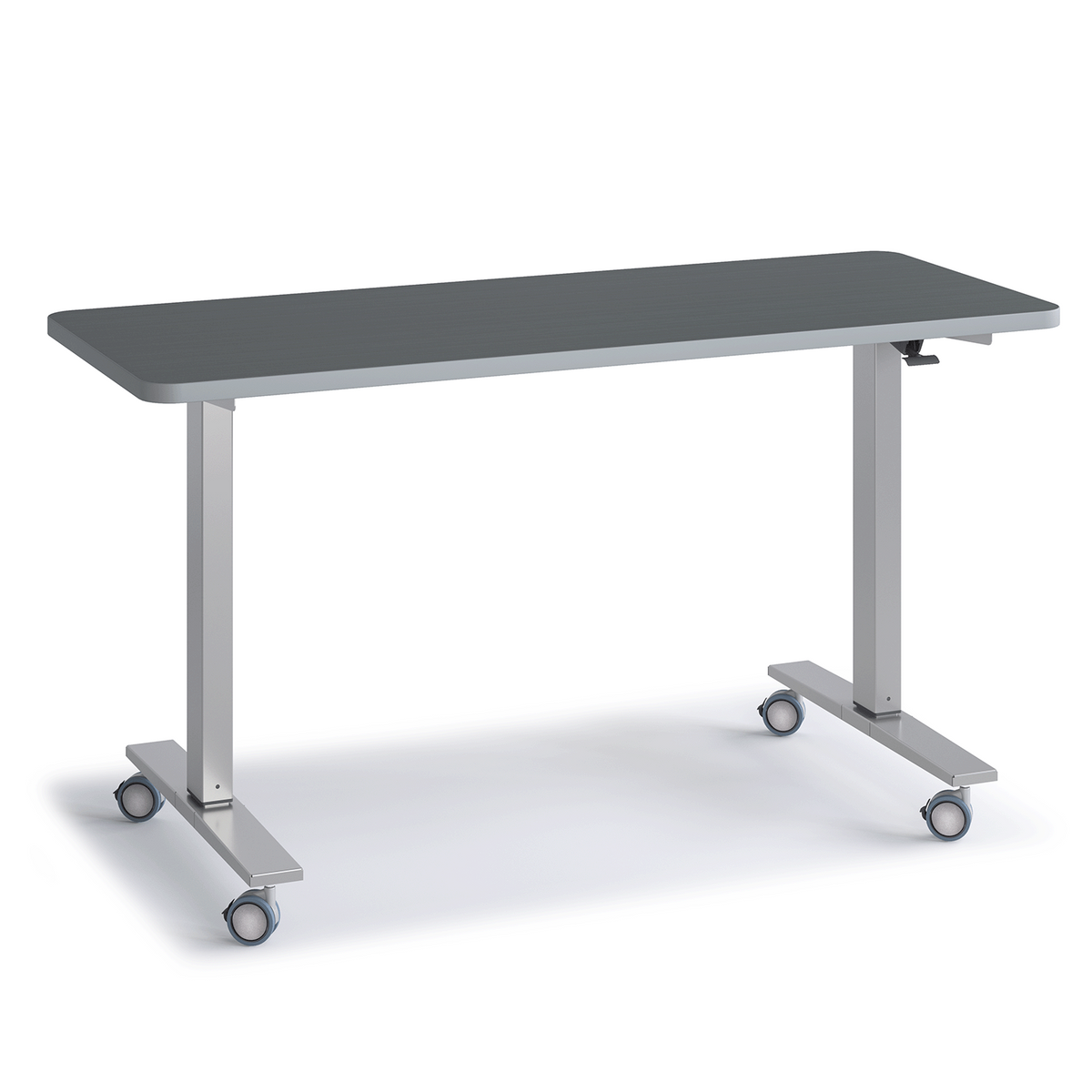Gray Pneumatic teacher desk with metallic frame