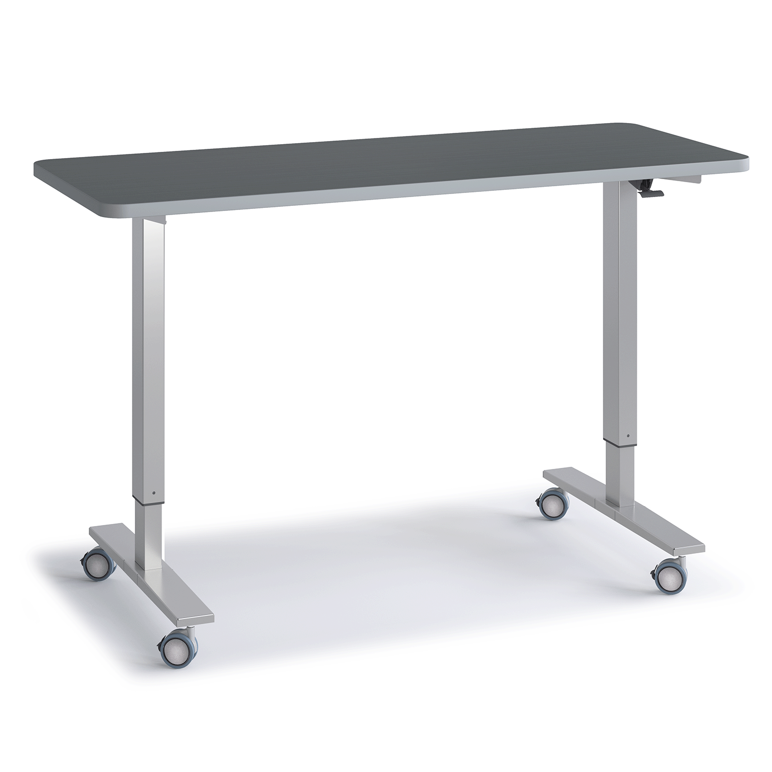 Gray Pneumatic teacher desk, 38-inch height