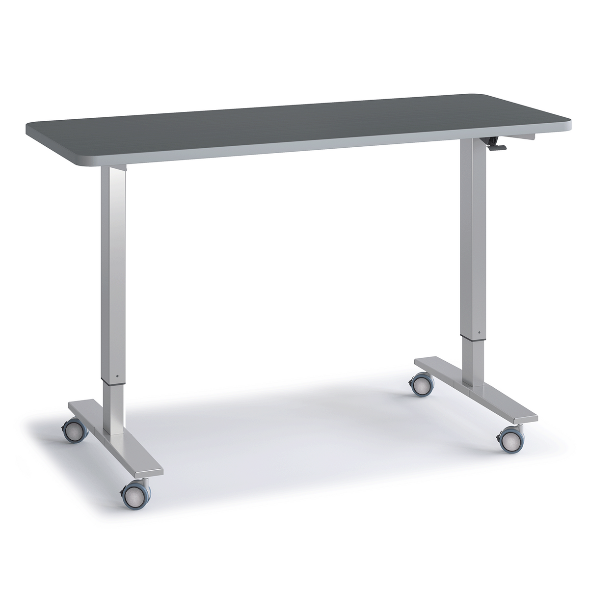 Gray Pneumatic teacher desk, 38-inch height