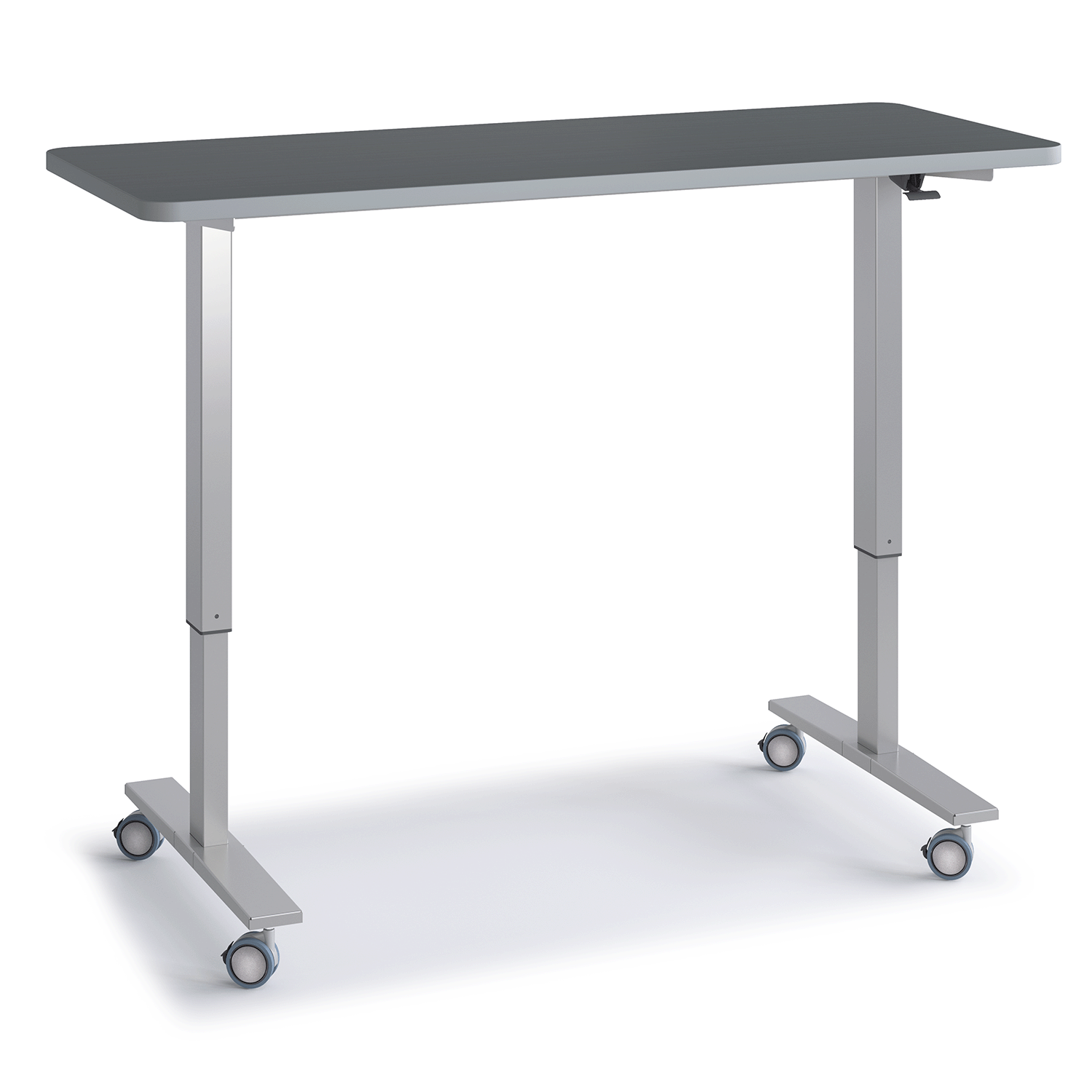Gray Pneumatic teacher desk, 45-inch height