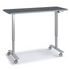 Gray Pneumatic teacher desk, 45-inch height