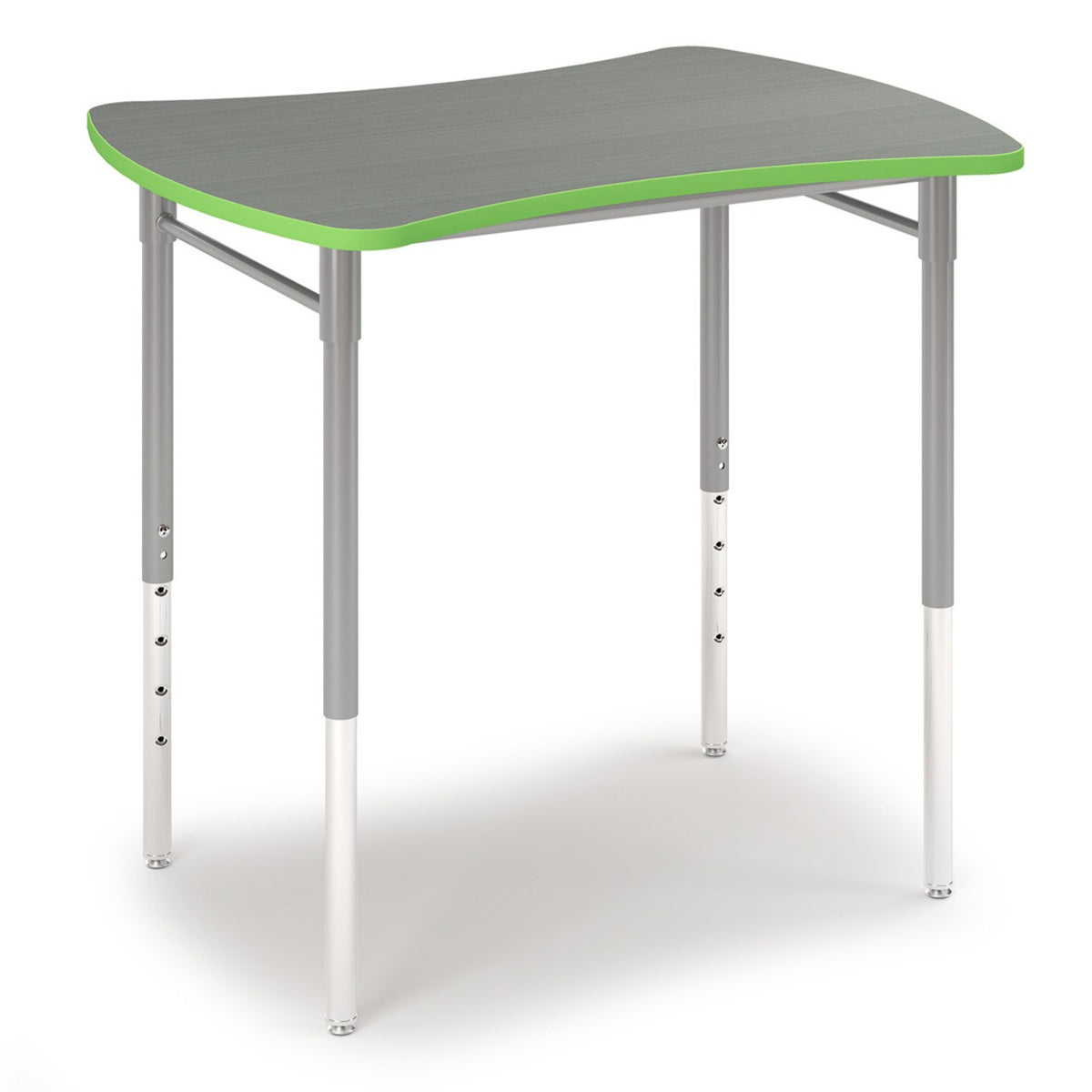 Lime green Squeeze Desk with wood-tone accents