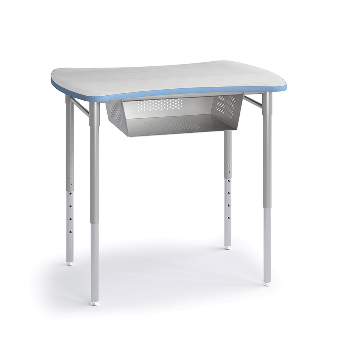 Sky blue Squeeze Desk with book box and high-rise frame