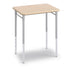 Wood-tone T-Rect Desk with collaborative frame