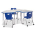 Boomerang Desk with wire shelf