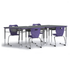 Triad Desk group of four in a line with Air cantilever chairs