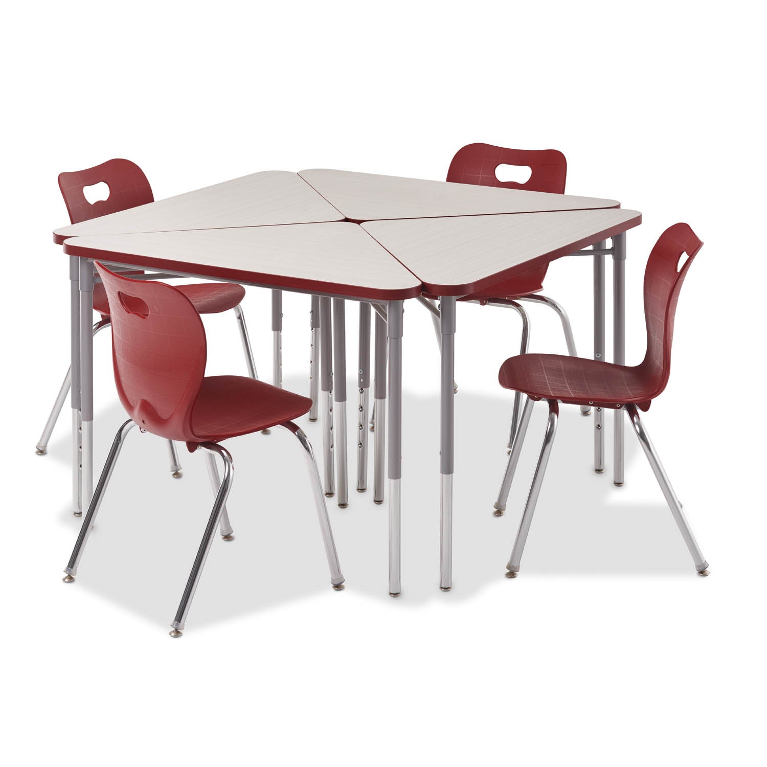 Triad Desk group of four with 4-leg Smooth chairs
