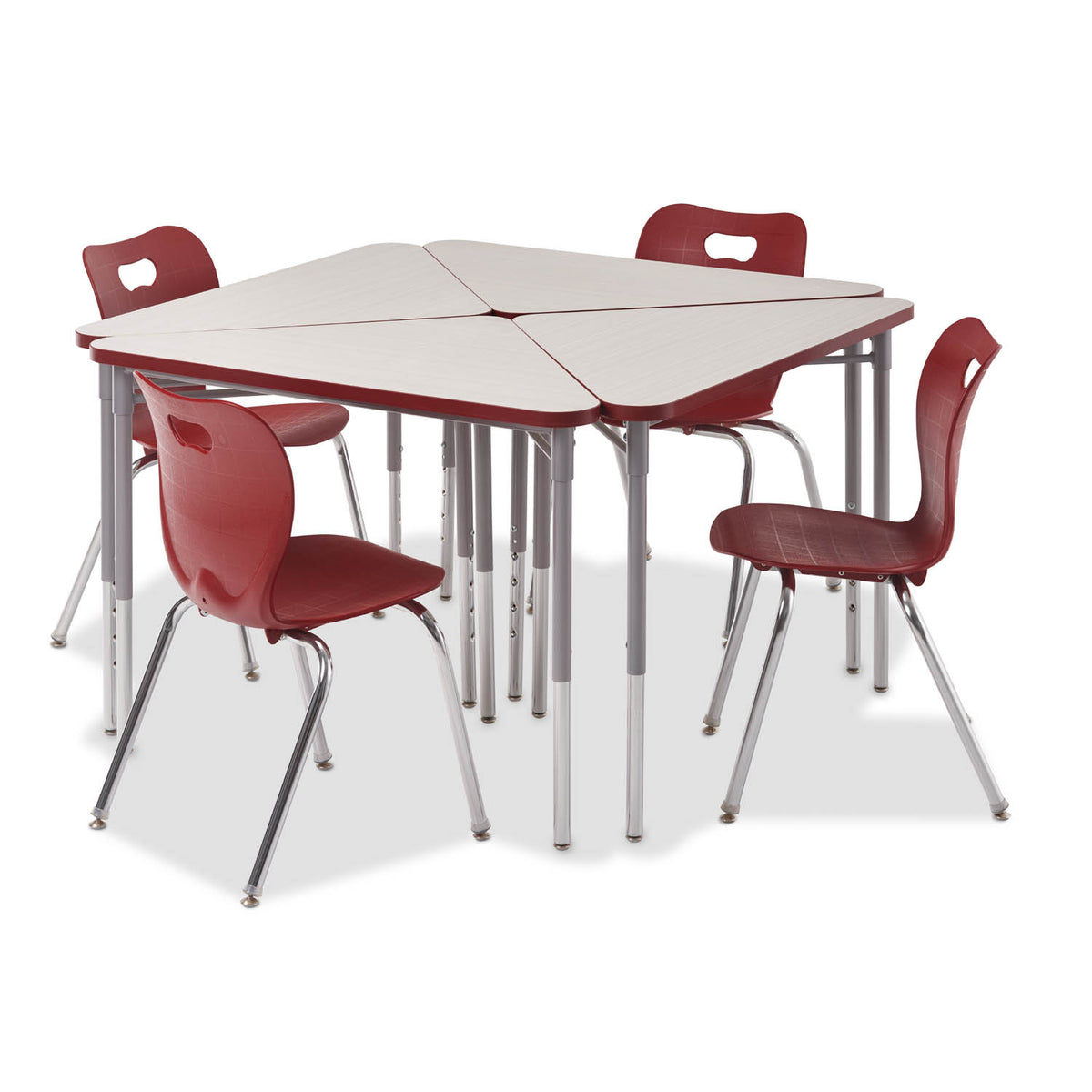 Triad Desk group of four with 4-leg Smooth chairs