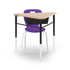 y5 Pente Desk with black frame, book box, and Explorer chair