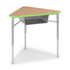 Wood-tone and lime green y5 Pente Desk with book box