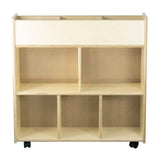 Book Mobile with 5 Shelves & Block Storage | Trojan Classroom Furniture Book Racks & Book Carts Trojan Classroom Furniture 