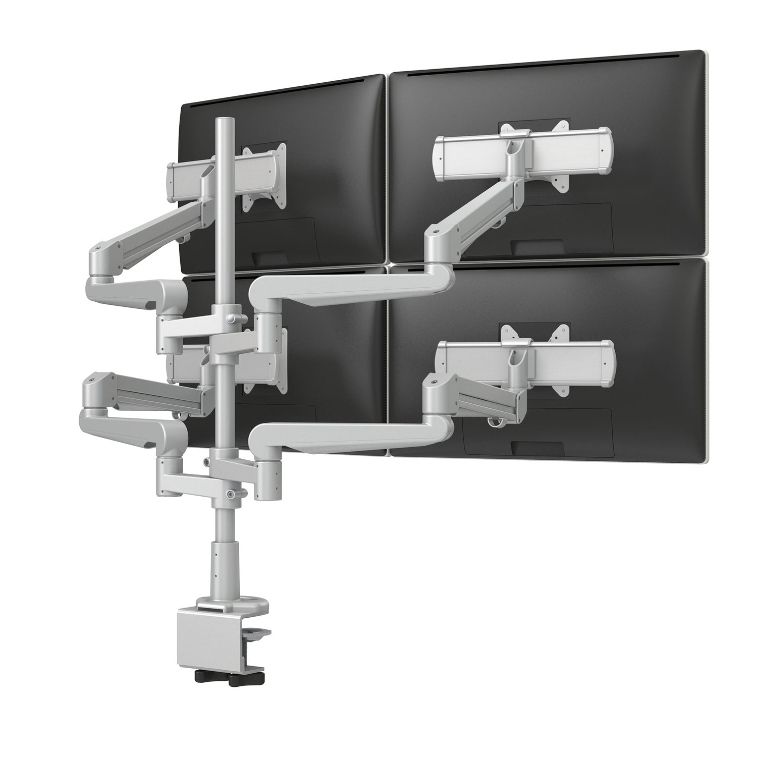 Evolve Multi-Monitor Arms — Evolve4-FMS - Silver