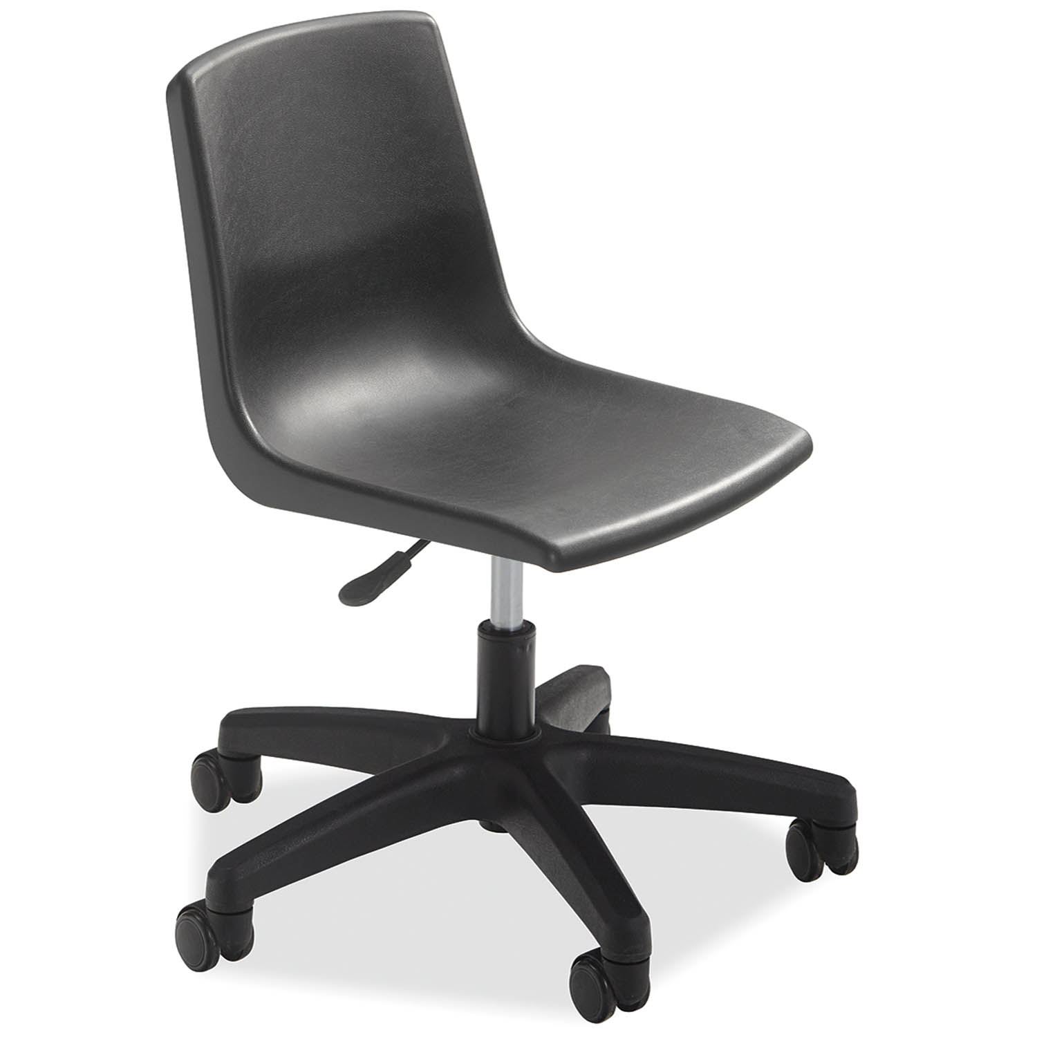 Black upholstered Honor Roll gas-lift task chair with 5-star base and casters