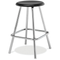 Black Honor Roll hard plastic stool with chrome legs
