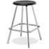 Black Honor Roll hard plastic stool with chrome legs