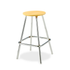 Honor Roll hardwood stool with wood seat and chrome legs