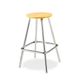 Honor Roll hardwood stool with wood seat and chrome legs