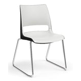 KI Doni Sled Base Chair | Arms or Armless | 2 Tone Shell Color Guest Chair, Cafe Chair, Stack Chair KI 