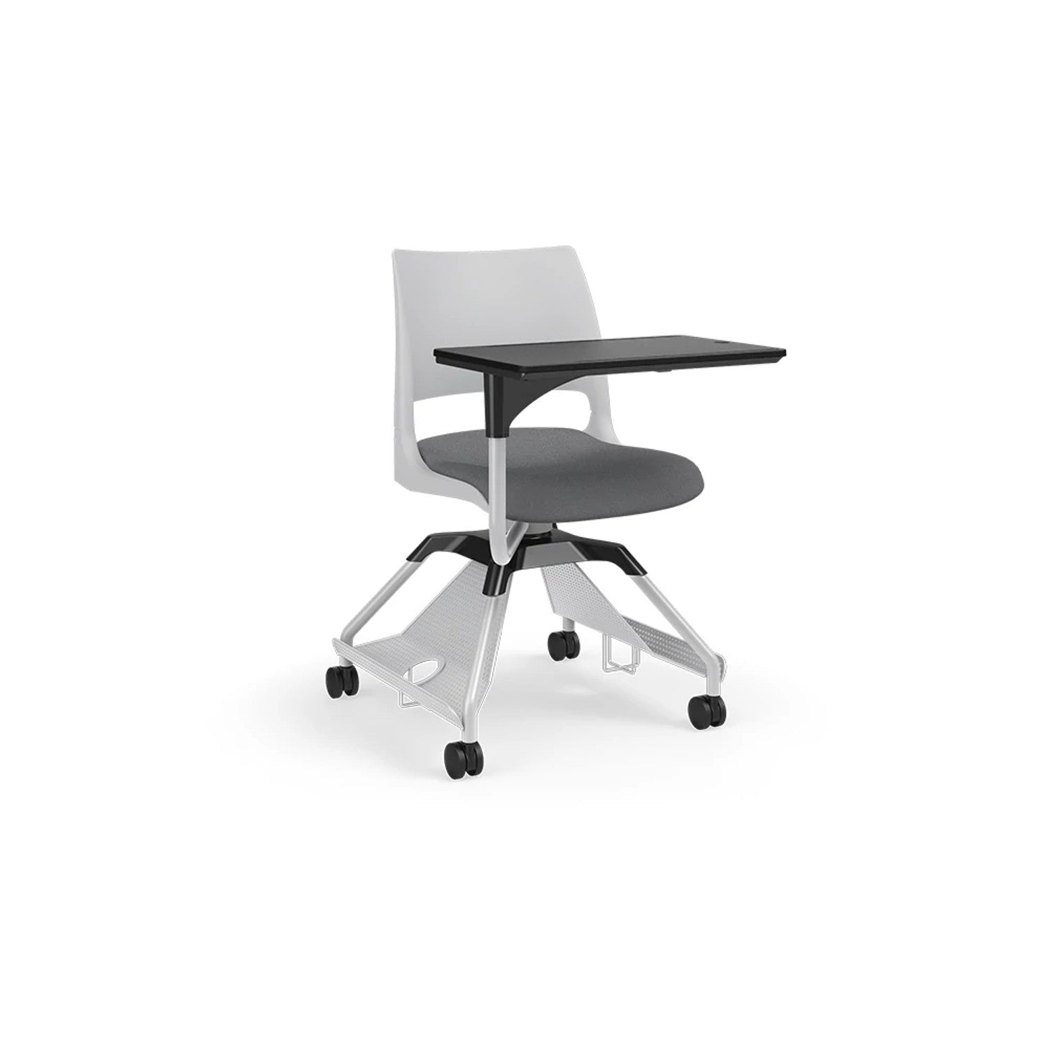 KI Learn2 doni upholstered chair with worksurface