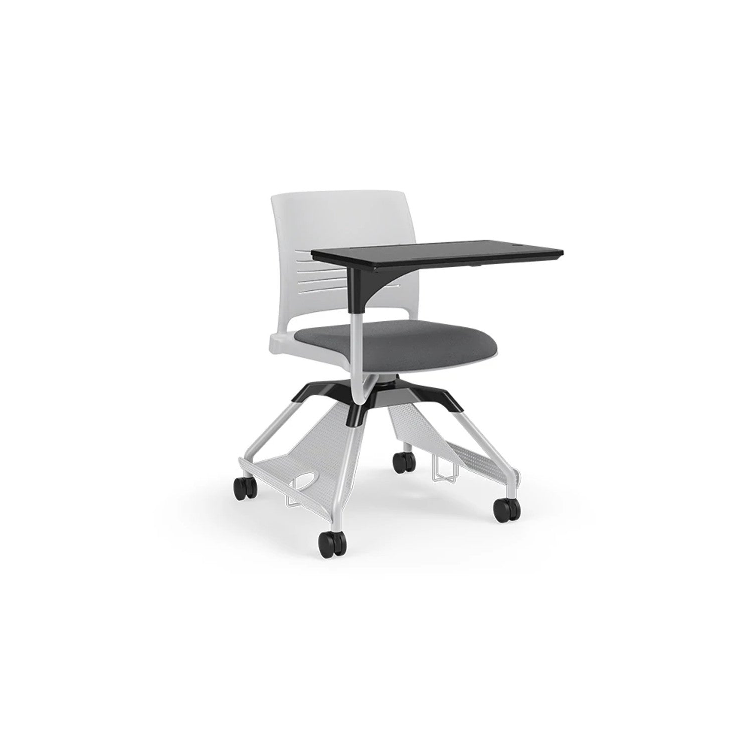KI Learn2 strive upholstered chair with worksurface