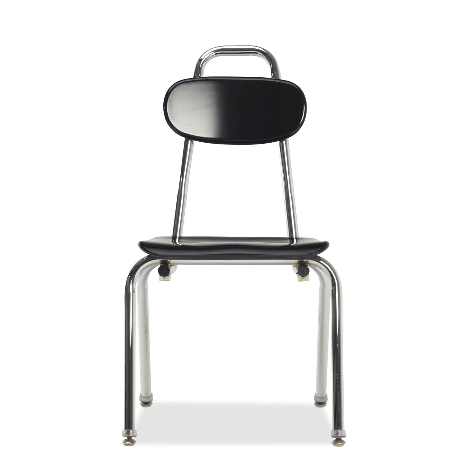 Black Marquis metal-frame handle chair with chrome legs, front view
