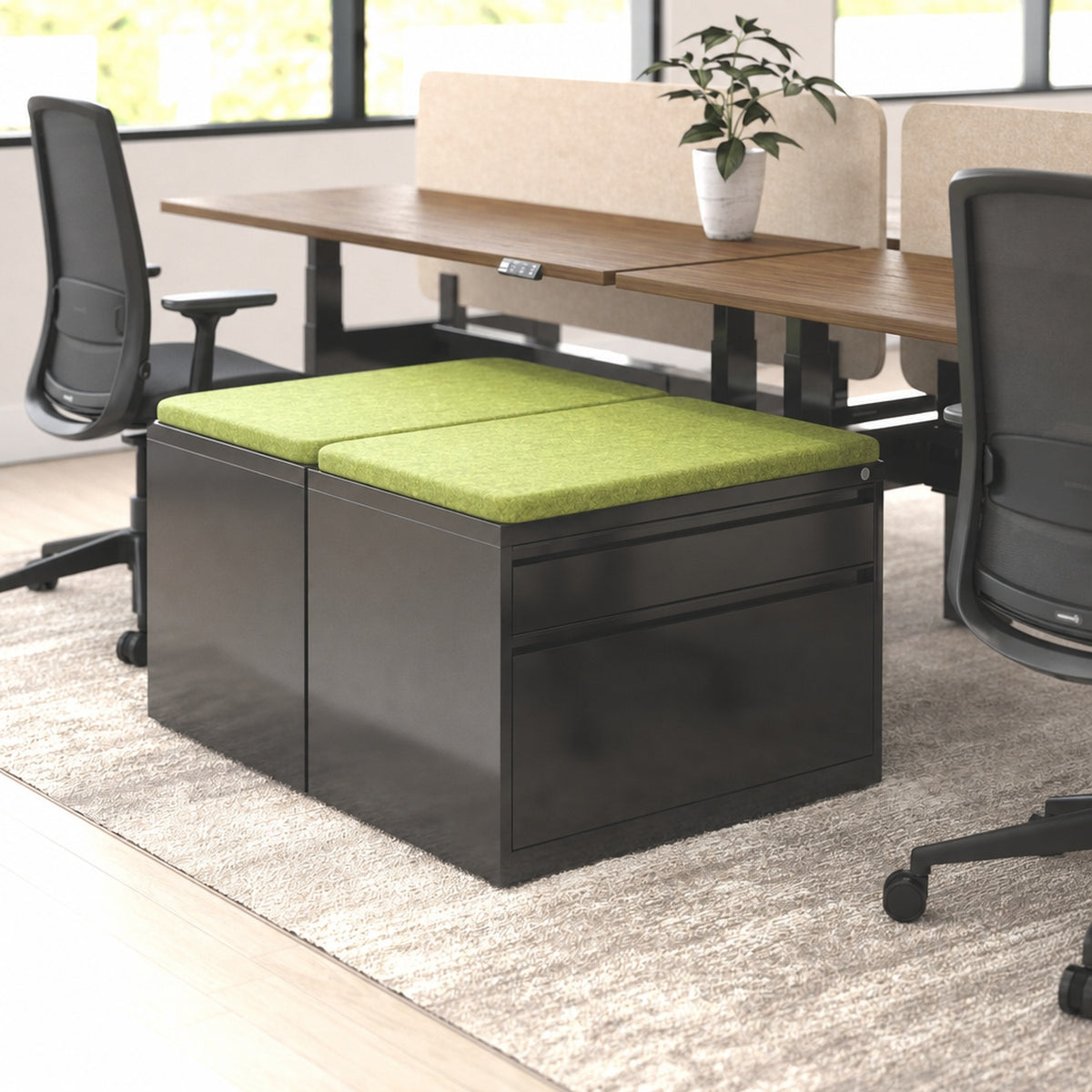 Milo Pedestals by Workspace48 — manufacturer illustration; optional components may be shown