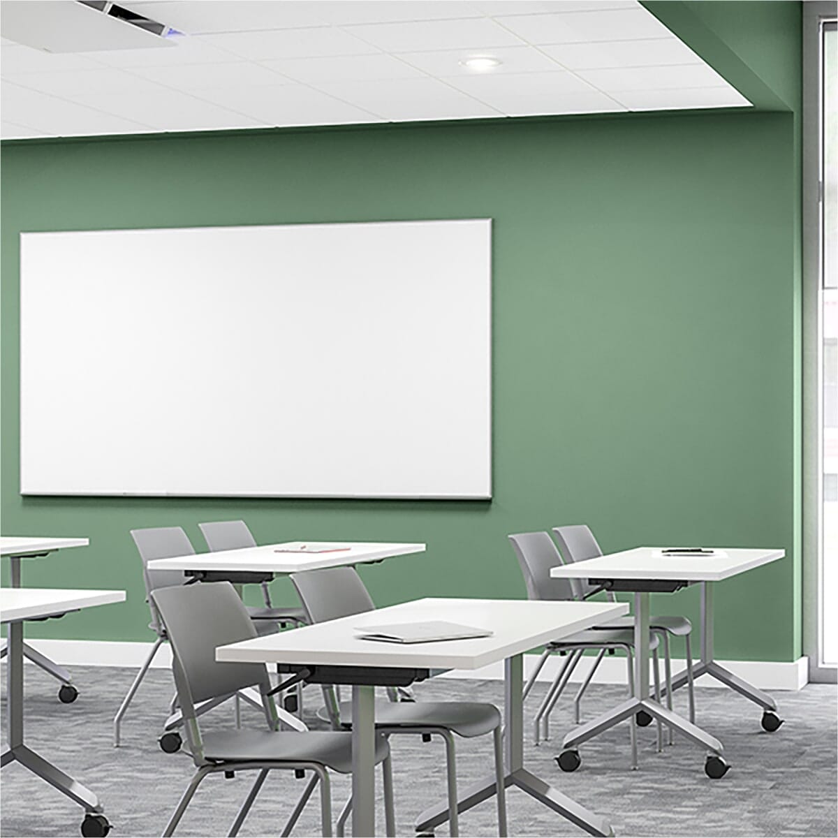 MURO Heavy-Duty Classroom Magnetic Porcelain Whiteboard Magnetic Whiteboard Fellowes 
