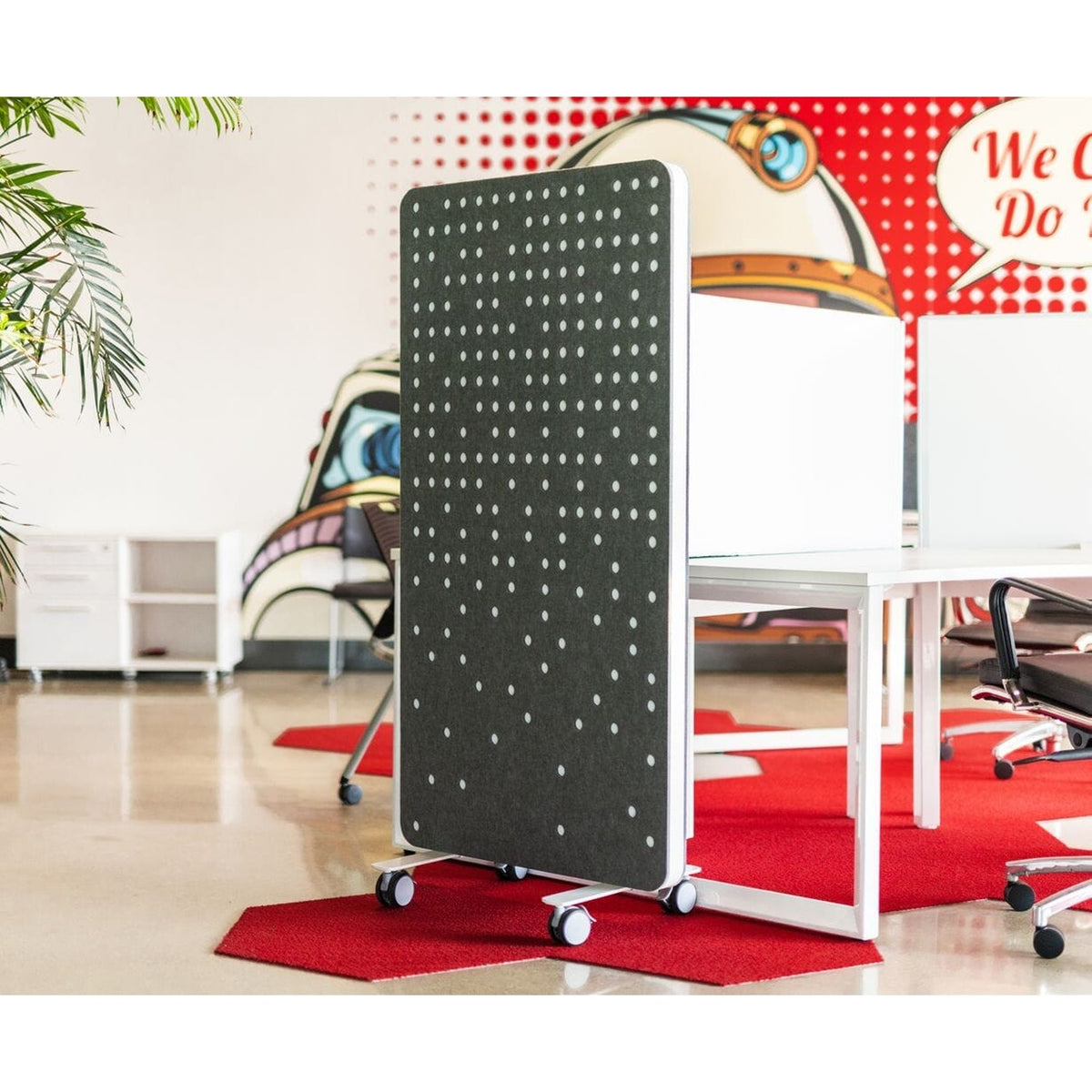 Orbit Mobile Acoustic Divider by Workspace48 Privacy Screen, Whiteboard Workspace 48 