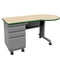 Cascade® Teacher Desk – P-Top — Model 26141, P-Top Teacher Desk box, box, file pedestal.  