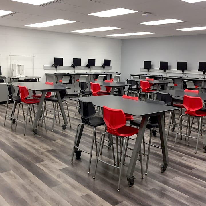 Planner® Studio Science Table — Planner Studio Tables shown 40"H with Platinum Frame and Trespa tops. 