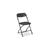 Black plastic folding chair with black metal frame