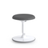 Black Poly Balance stool with round seat and white pedestal base