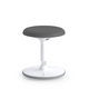 Black Poly Balance stool with round seat and white pedestal base