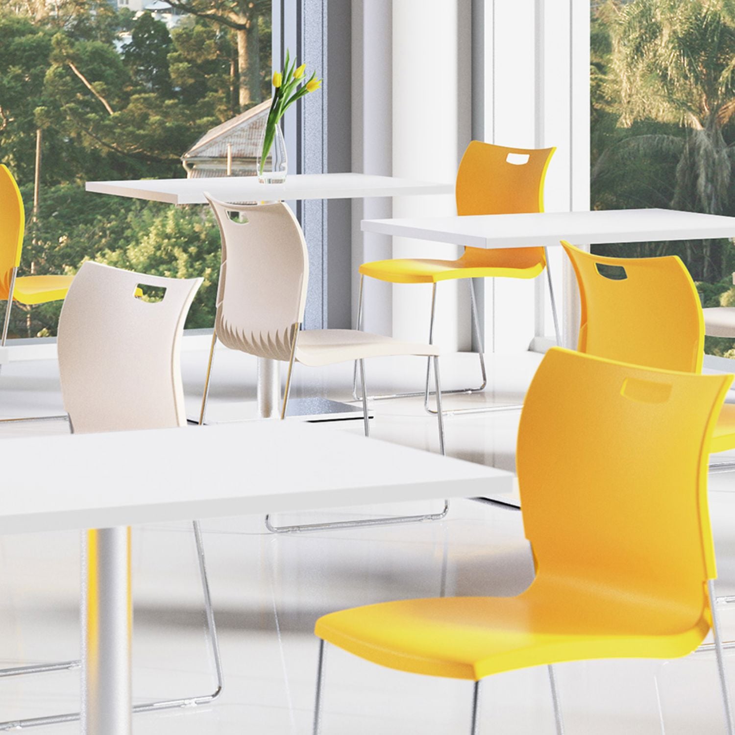 Rowdy Stackable Chair – Durable Plastic & Wire Frame Seating Guest Chair, Cafe Chair, Stack Chair SitOnIt 