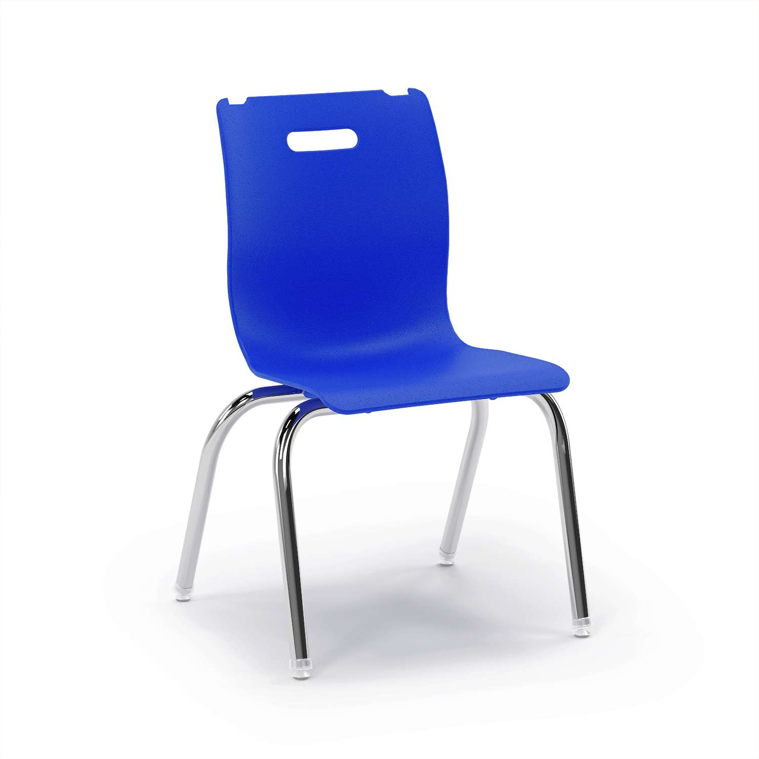 Savvy 4‑Leg Chair in blue seat with chrome legs