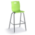 Savvy Cafe 4-Leg Chair with polypropylene molded lime green color seat shell and chrome steel frame for educational and collaborative learning environments