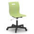 Savvy Gas Lift Task Chair with green seat and adjustable height base on casters