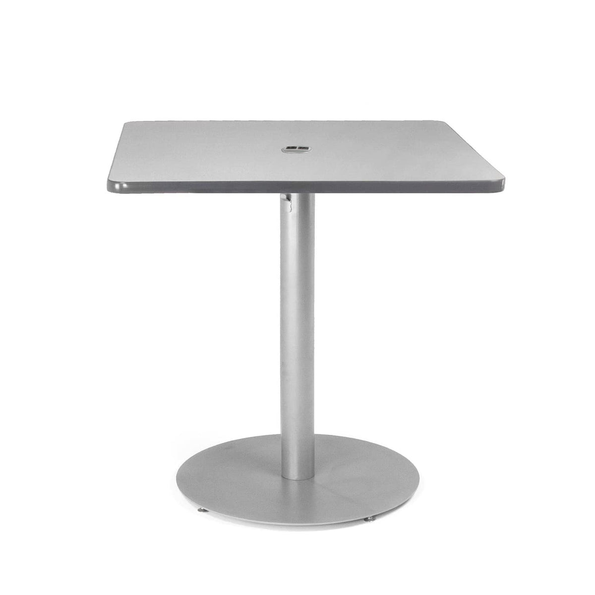 Cafe Table Square Top, Circular Base — 30