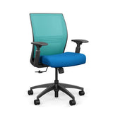 Amplify Midback Office Chair Office Chair, Conference Chair, Computer Chair, Teacher Chair, Meeting Chair SitOnIt Fabric Color Electric Blue Mesh Color Aqua Swivel Tilt ($0)
