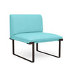 Cameo Single Seat Armless Lounge Chair Lounge Seating, Modular Lounge Seating SitOnIt Fabric Color Aqua Frame Color Bronze 