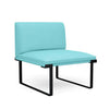 Cameo Single Seat Armless Lounge Chair Lounge Seating, Modular Lounge Seating SitOnIt Fabric Color Aqua Frame Color Charcoal 