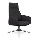 Envoi Highback Lounge Chair Lounge Seating SitOnIt Fabric Color Anthracite Auto Return Frame Color Polished Aluminum