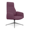 Envoi Highback Lounge Chair Lounge Seating SitOnIt Fabric Color Concord Free Swivel Frame Color Polished Aluminum