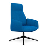 Envoi Highback Lounge Chair Lounge Seating SitOnIt Fabric Color Electric Blue Free Swivel Frame Color Charcoal