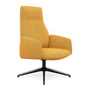 Envoi Highback Lounge Chair Lounge Seating SitOnIt Fabric Color Mustard Free Swivel Frame Color Charcoal